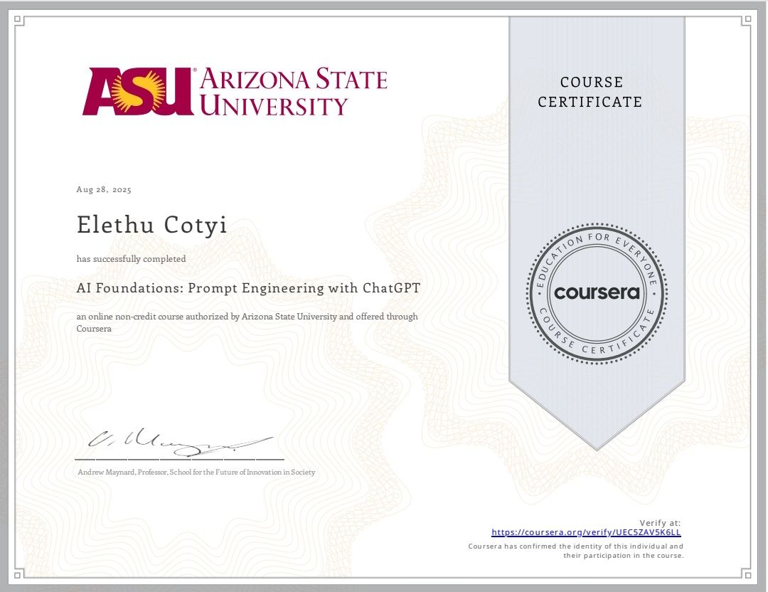 AI Foundations Prompt Engineering Certificate